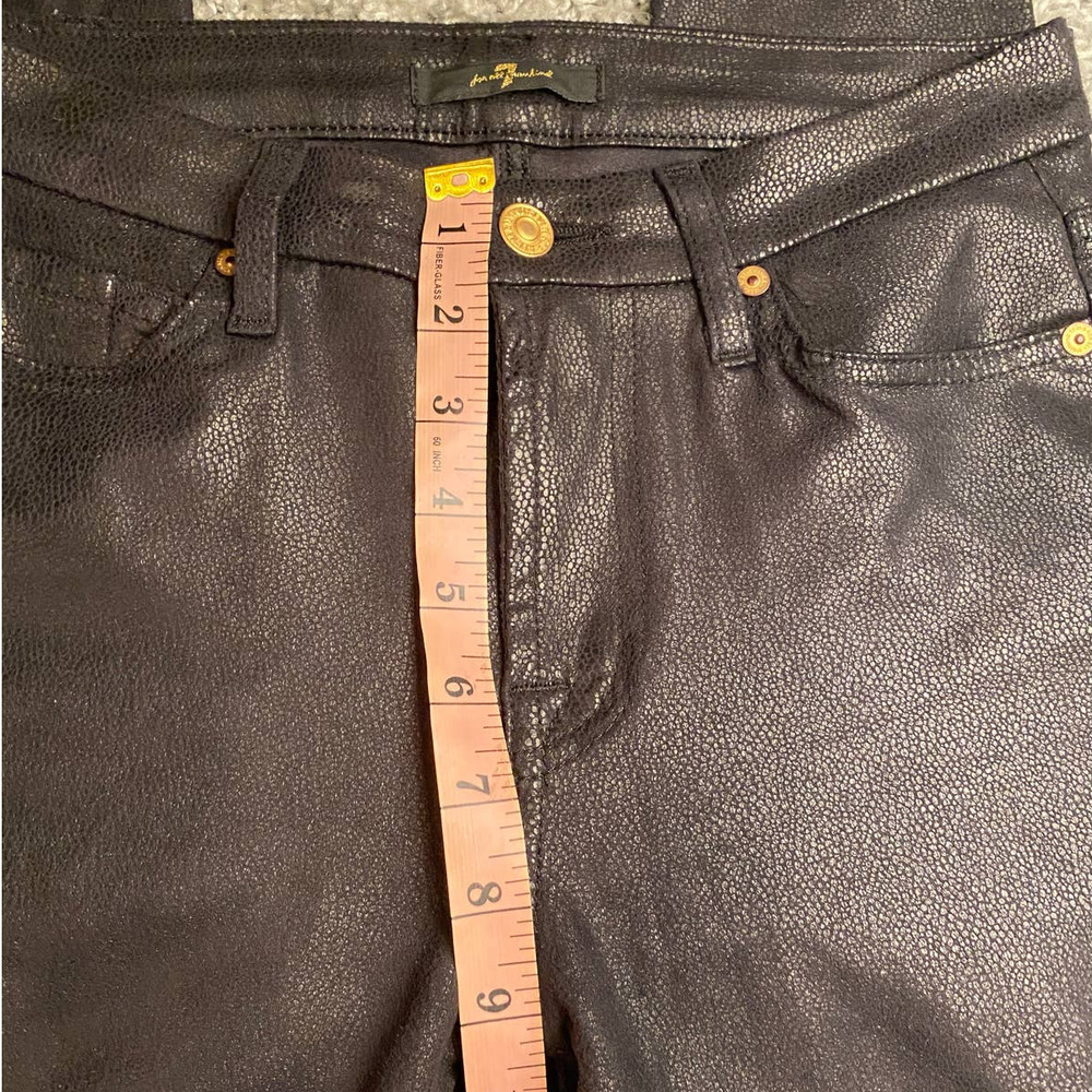 7 for all mankind black crackle coated pants - Picture 8 of 10